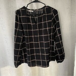 Black and White Window Pane Blouse